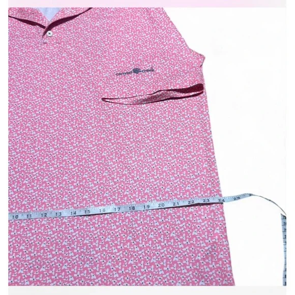 FootJoy‎ Polo Shirt Mens Medium Pink Floral Logo Left Sleeve - Picture 4 of 8